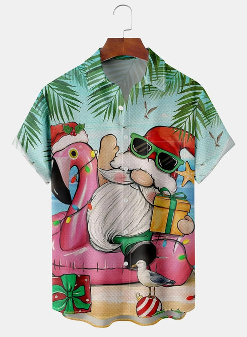 Men's Christmas Funny Graphic Short Sleeve Hawaiian Shirt